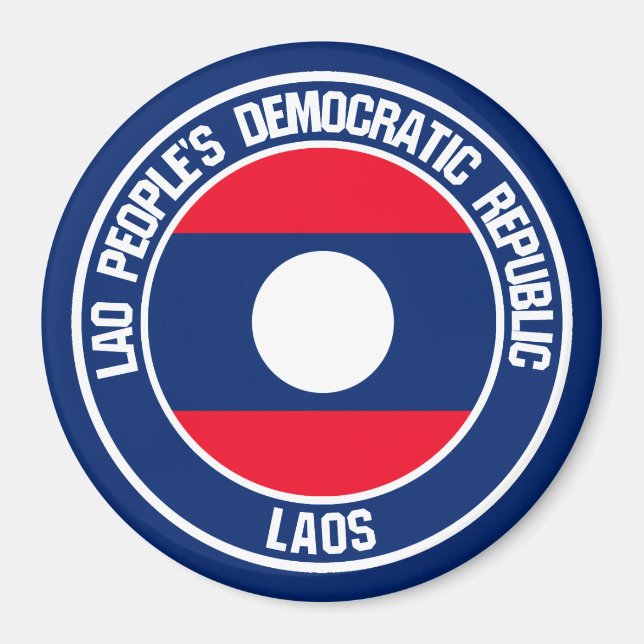 Laos Round Emblem Magnet (Framsidan)