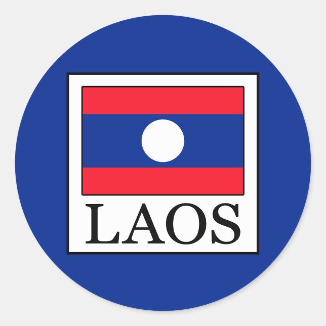Laos Runt Klistermärke (Framsida)
