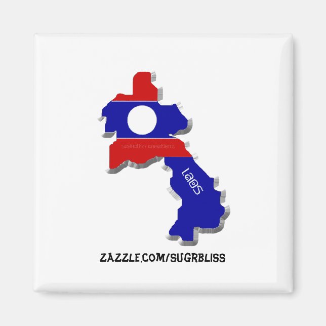 Laos Square Magnet (Framsidan)