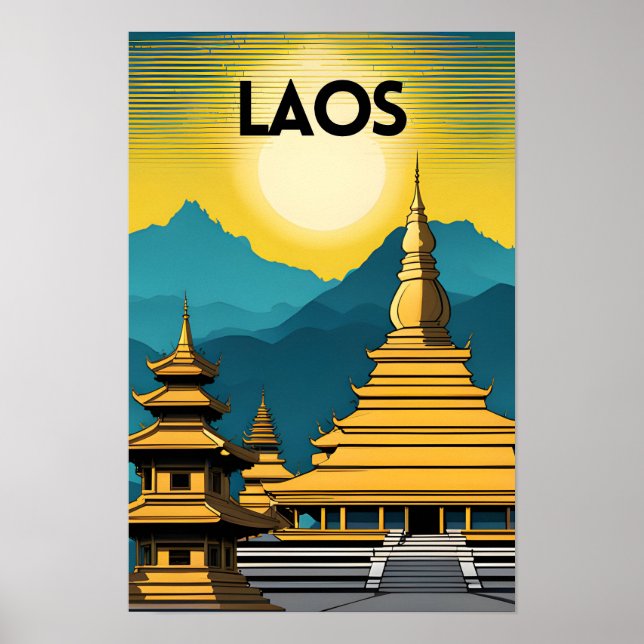 Laos Travel Art Poster (Framsidan)
