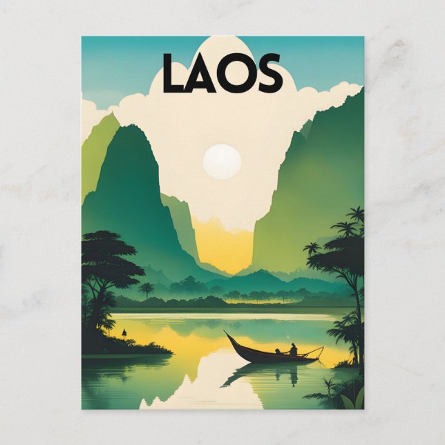 Laos Travel Vykort (Framsida)