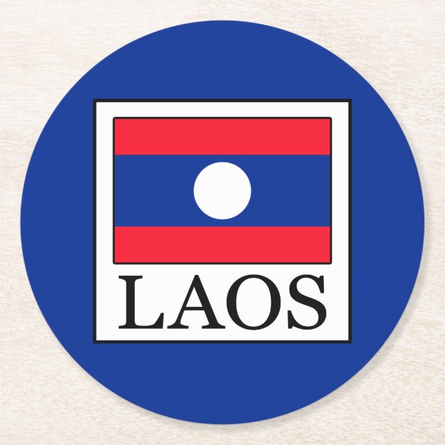 Laos Underlägg Papper Rund (Framsidan)