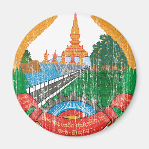 Laos vapensköld magnet