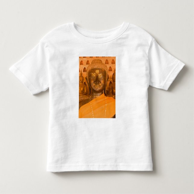 Laos, Vientiane, en av 6840 Buddha bilder i 2 T-shirt (Framsida)