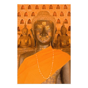 Laos, Vientiane, en av 6840 Buddhabilder i Fototryck