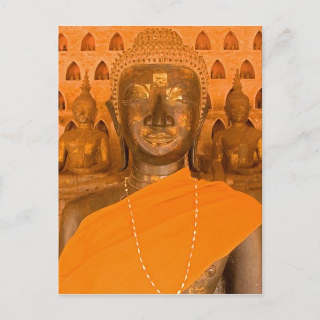 Laos, Vientiane, en av 6840 Buddhabilder i Vykort (Framsida)