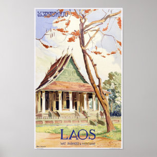 Laos Vintage resor Poster