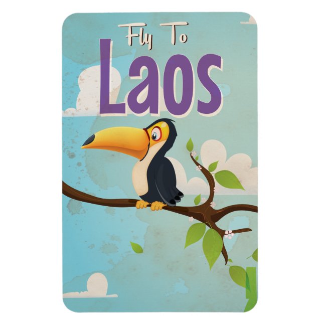 Laos Vintage semesterplakat Magnet (Vertikal)