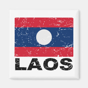 Laos vintageflagga magnet