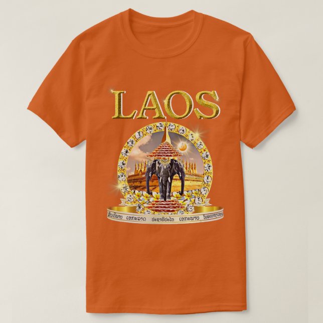 Laotian 3 Headed Elephant Erawan Buddhist Laos T Shirt (Design framsida)