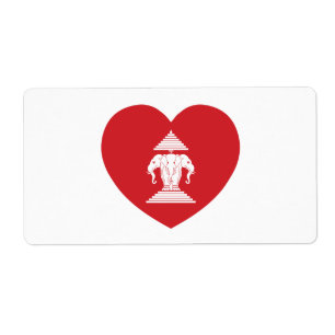 Laotian Erawan 3 Headed Elephant Heart Flagga Fraktsedel