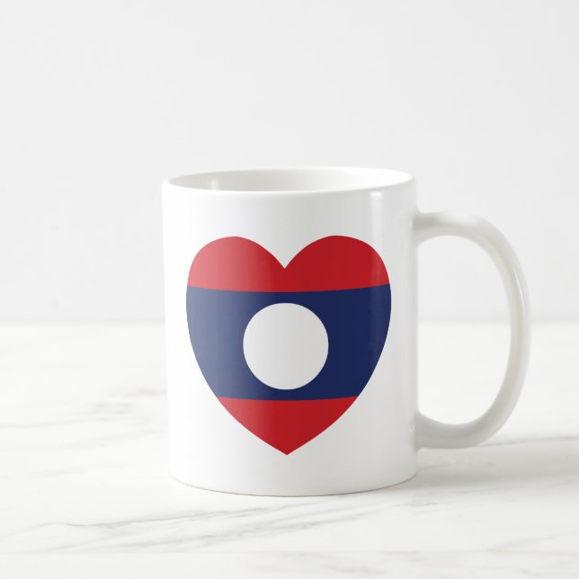 Laotian Heart Flagga Kaffemugg (Höger)