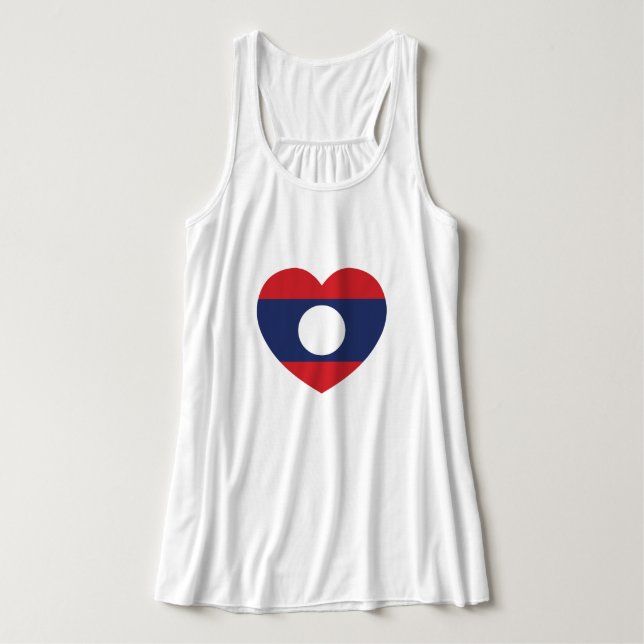 Laotian Heart Flagga Linne Med Racerback (Design framsida)