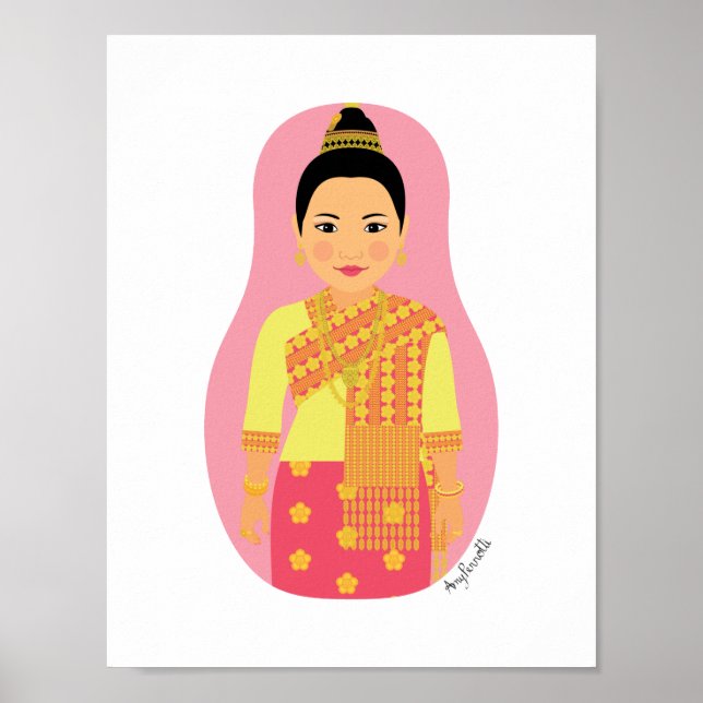 Laotian (Rosa) Matryoshka Poster (Framsidan)