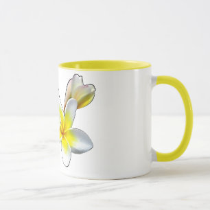 LAOTISK BLOMMA DOK CHAMPA - PLUMERIA RUBRA MUGG
