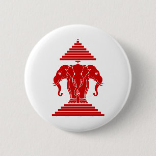 Laotisk Erawan tre hövdad elefant/Laos flagga Knapp