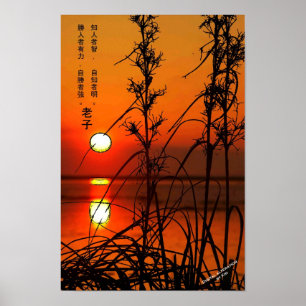 Laotisk Tzu solnedgångaffisch Poster