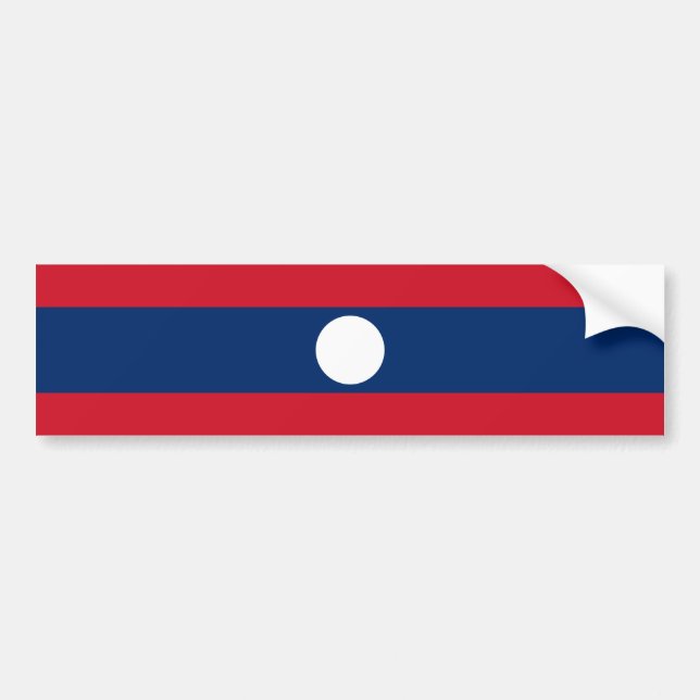 Laotiska/Laotian Laos/flagga Bildekal (Framsidan)