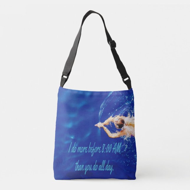 Lap Swimming Simma Team Motivational Inspirational Axelväska (Baksida)