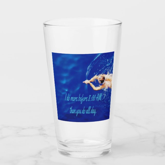 Lap Swimming Simma Team Motivational Inspirational Glaskopp (Framsida)