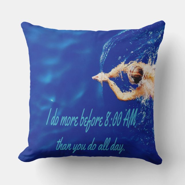 Lap Swimming Simma Team Motivational Inspirational Kudde (Framsida)