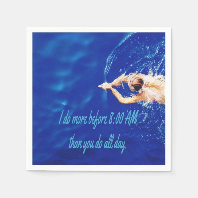 Lap Swimming Simma Team Motivational Inspirational Pappersservett (Framsidan)