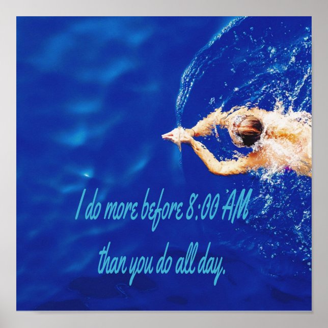 Lap Swimming Simma Team Motivational Inspirational Poster (Framsidan)