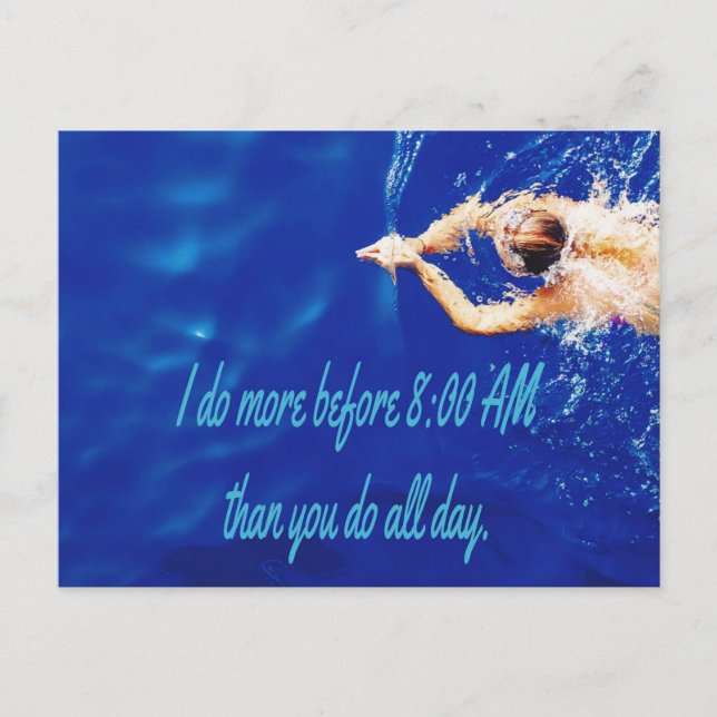 Lap Swimming Simma Team Motivational Inspirational Vykort (Framsida)