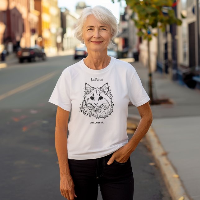 LaPerm Cat Porträtt T Shirt (Skapare uppladdad)