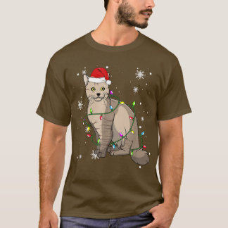 LaPerm Kat-julen Ljus jultomten Santa T Shirt