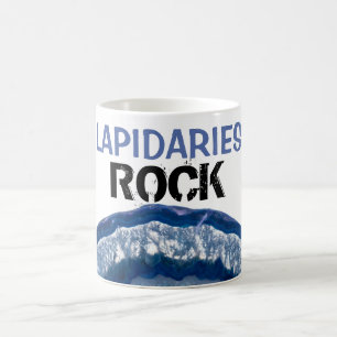 *~* LAPIDARIES STEN Crystal Geode Lapidary Agate Kaffemugg
