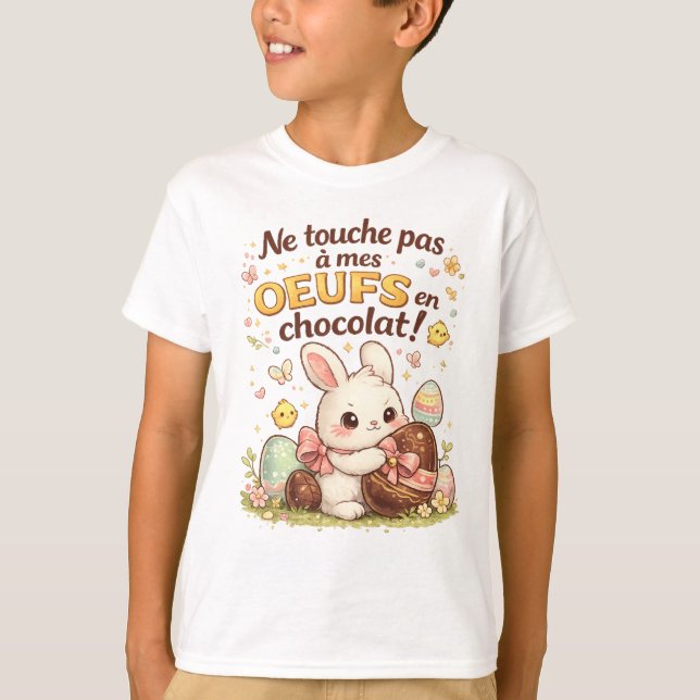 Lapin de Pâques mignon – Ne touche pas à mes œufs  T Shirt (Framsida)