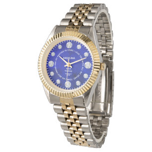 Lapis Anpassningsbar Lazuli Blue Diamond för uppr Armbandsur