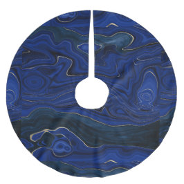Lapis Blue Agate Swirls Julgransmatta Borstad Polyester