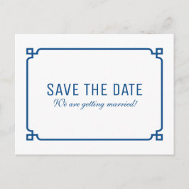 Lapis Blue Deco Chic Save the Date Postkort Meddelande Vykort