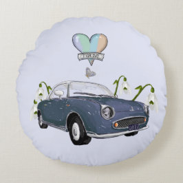 Lapis Grey Figaro round pillow Rund Kudde