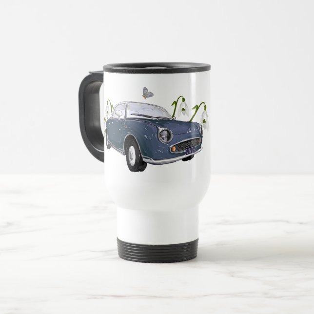 Lapis Grey Figaro travel mug - reisbeker Resemugg (Framsida vänster)