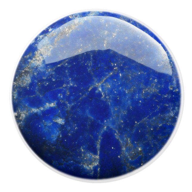 Lapis Lazuli Blue Gemstone Mönster Knopp (Framsidan)
