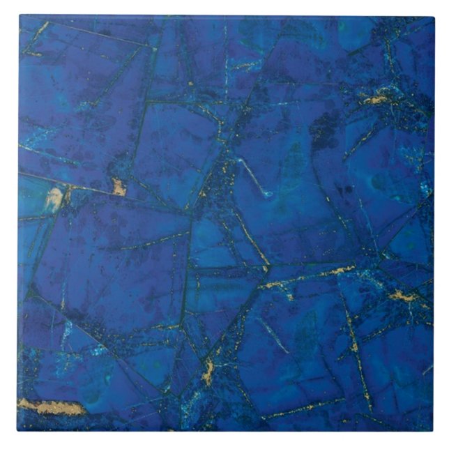 Lapis Lazuli Marble Gemstone Print Ceramic Tile Kakelplatta (Framsidan)