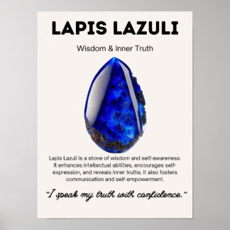 Lapis Lazuli Stone Crystal Beteckning Poster