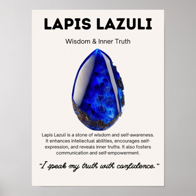 Lapis Lazuli Stone Crystal Beteckning Poster (Framsidan)