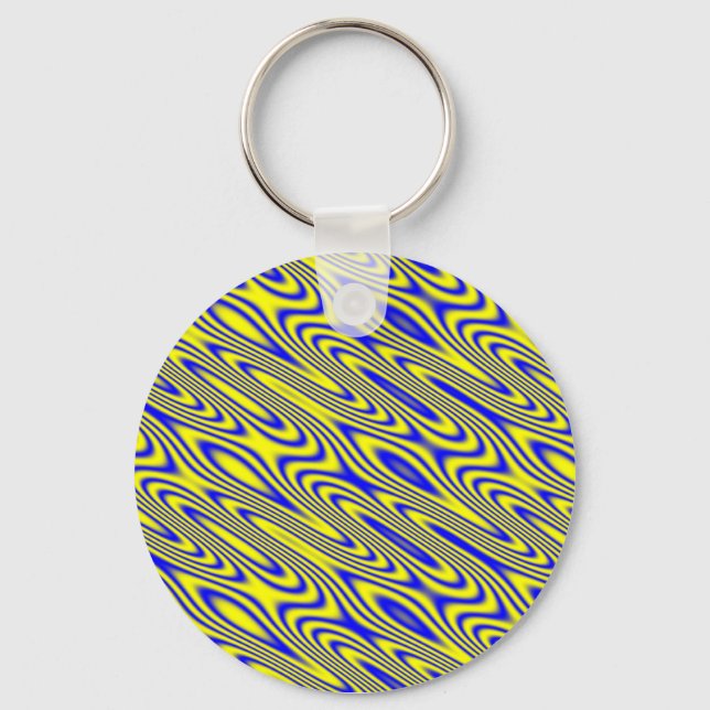 Lapis Lazuli Swirlies Abstrakt Mönster Keychain Nyckelring (Framsida)