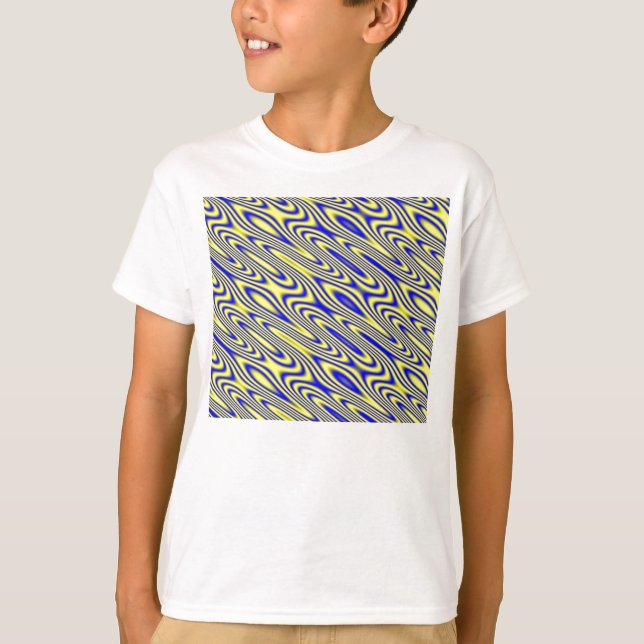 Lapis Lazuli Swirlies Abstrakt Mönster T Shirt (Framsida)