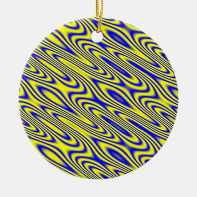 Lapis Lazuli-virvlar Abstrakt Mönster Julgransprydnad Keramik (Framsidan)