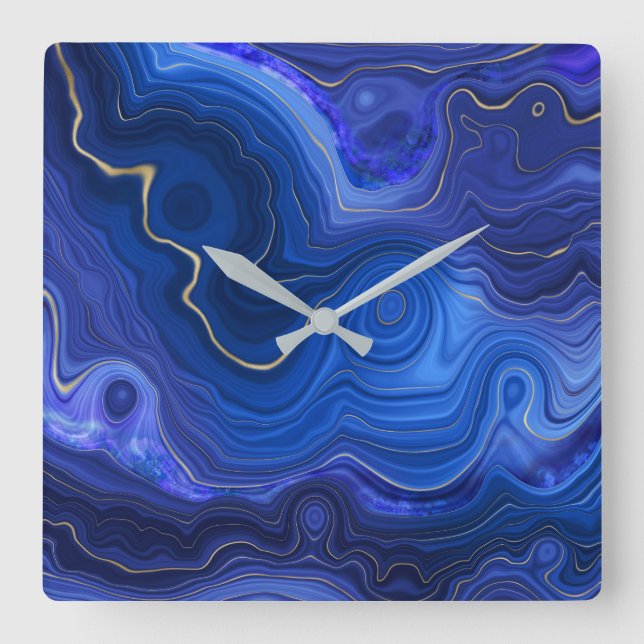 Lapis Lazuli Wall Clock Fyrkantig Klocka (Framsida)