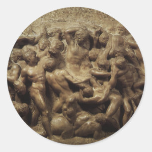 Lapiter och kentaurernas strid av Michelangelo Runt Klistermärke
