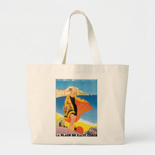 LaPlage de Calvi Corse Jumbo Tygkasse