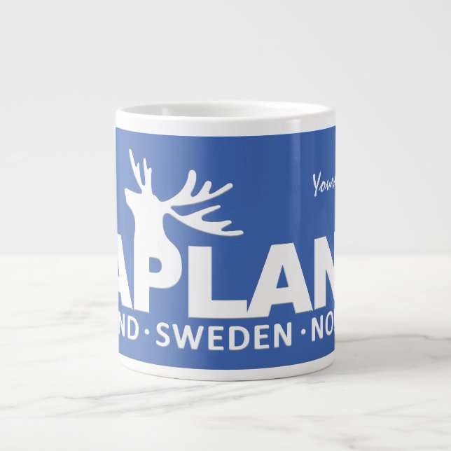 LAPLAND-anpassningsbar monogram och färg mugg Jumbo Mugg (Framsidan)