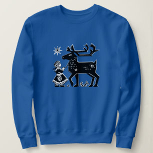 Lapland Girl Holds Reindeer Sweatshirt T Shirt