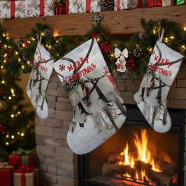 Lapland jul Reindeer & Husky Sled Hundar Stor Julstrumpa